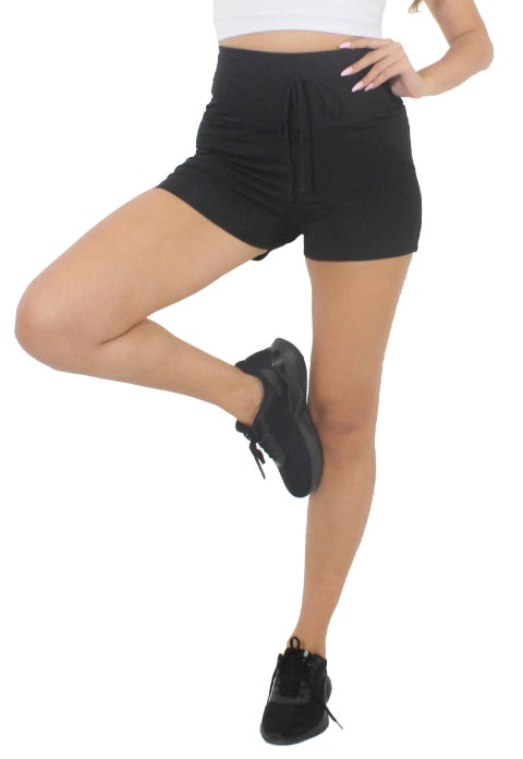 Short Fitness Preto Cordão Fake