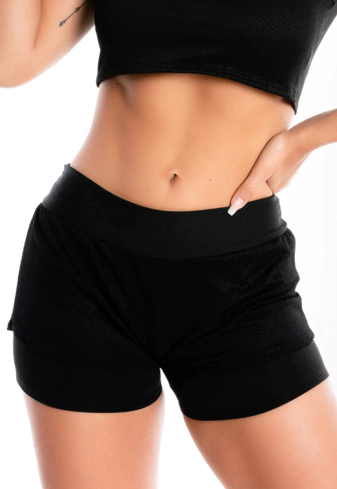Short Saia Fitness Corrida Preto