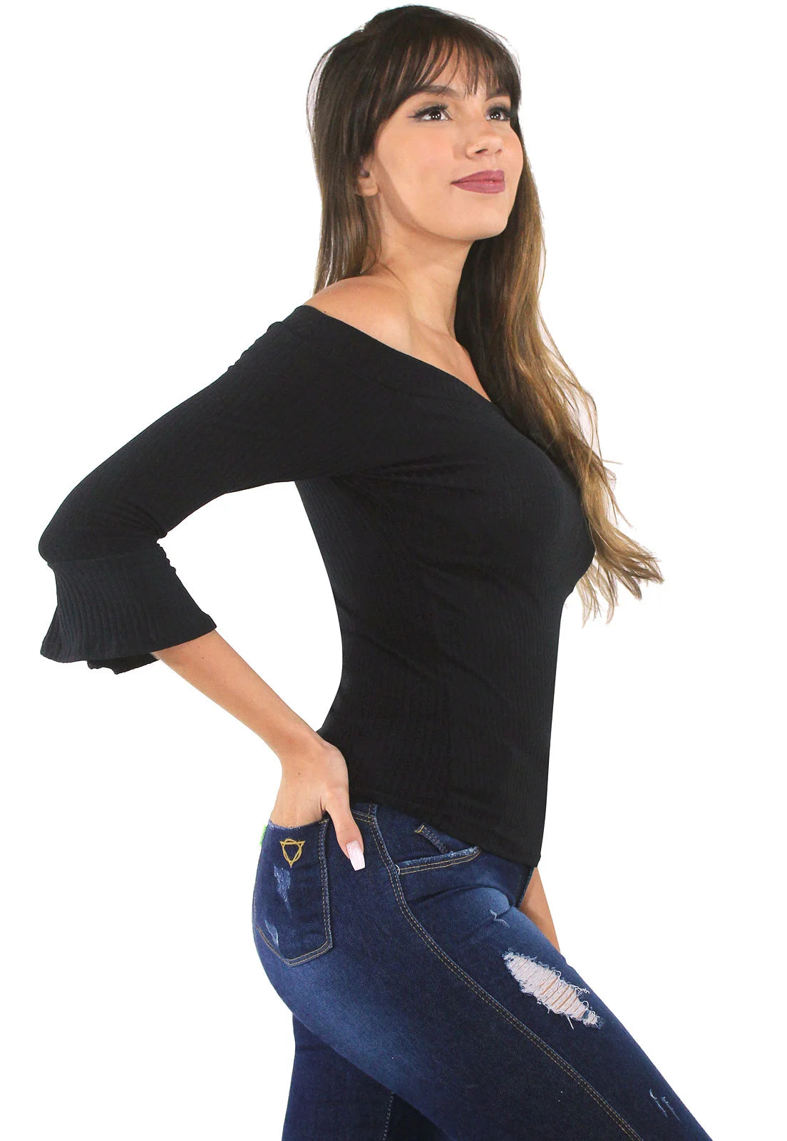 Blusa Manga C/Babado Tecido Flanelado