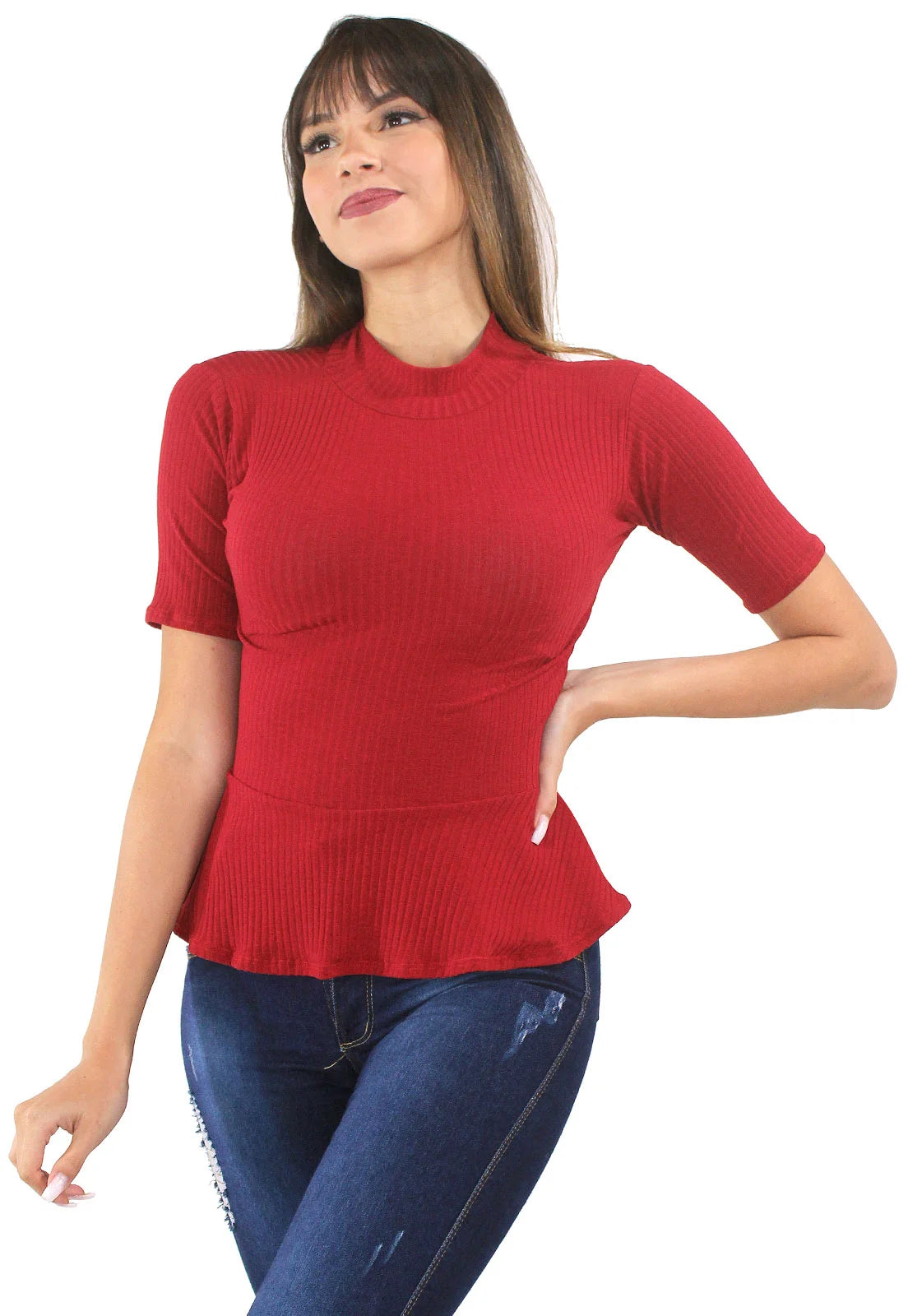 Blusa com Babado Tecido Flanelado