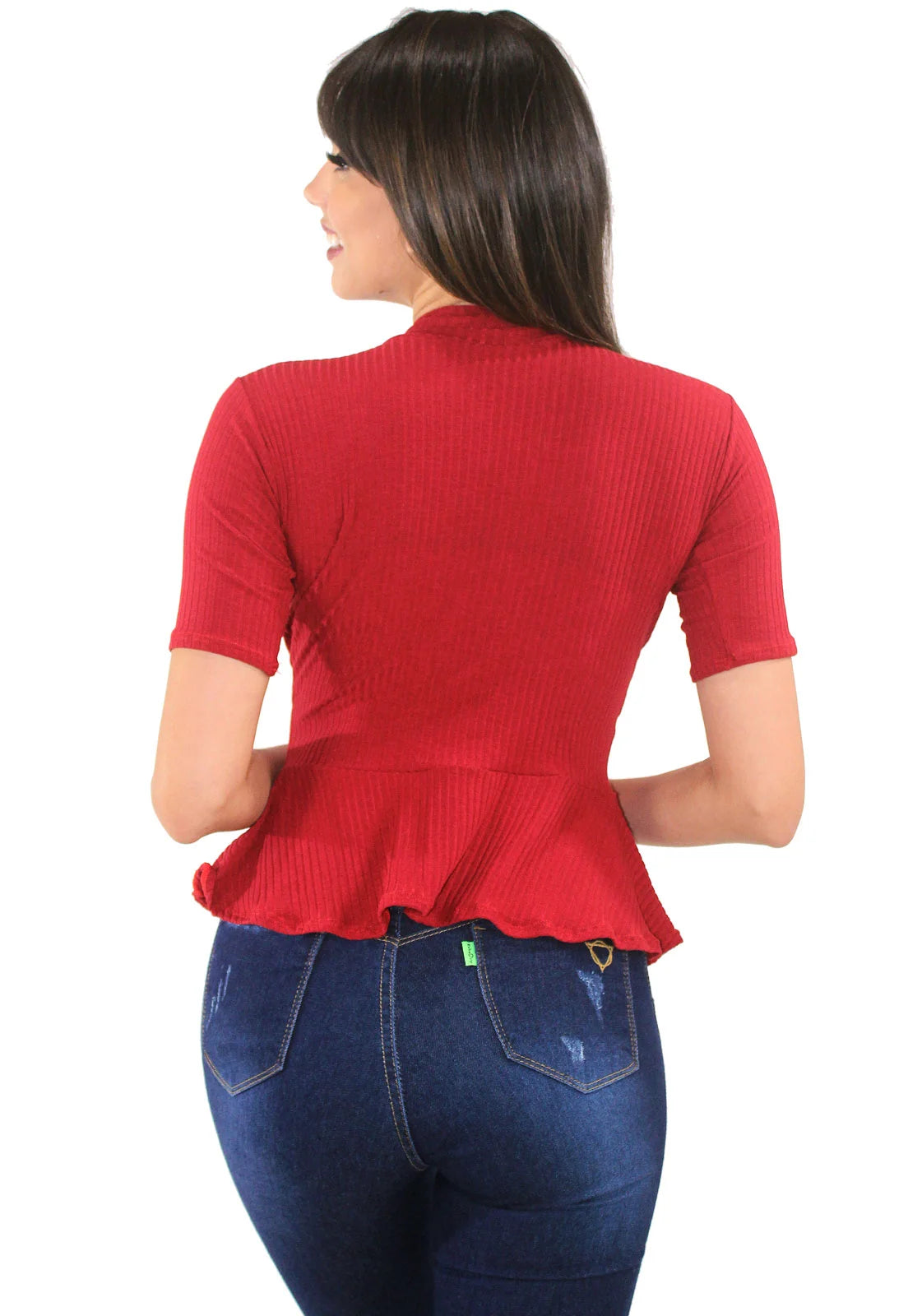 Blusa com Babado Tecido Flanelado