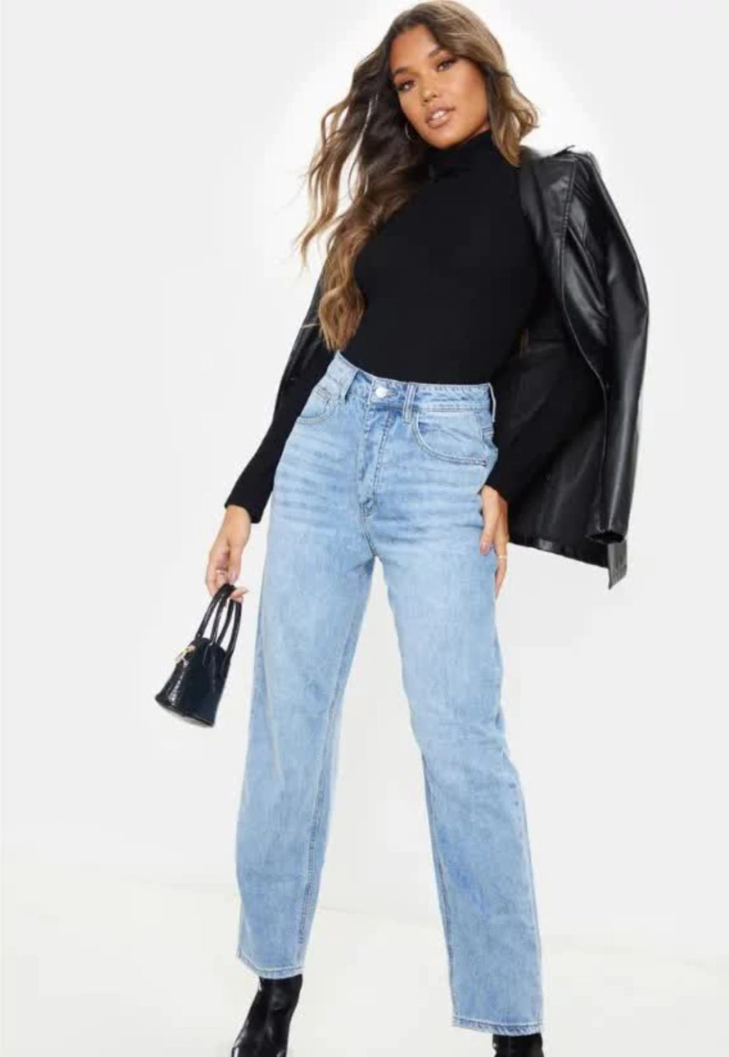 Body Canelado Manga Longa Gola Alta