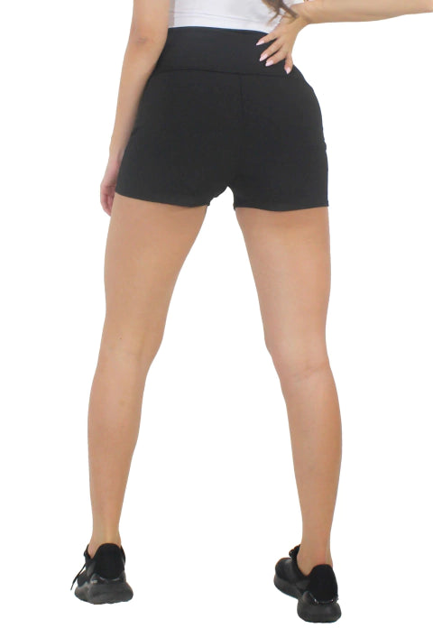Short Fitness Preto Cordão Fake
