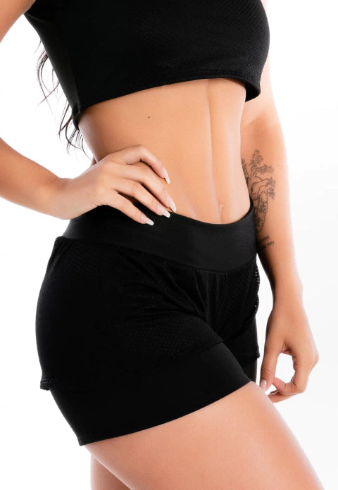 Short Saia Fitness Corrida Preto