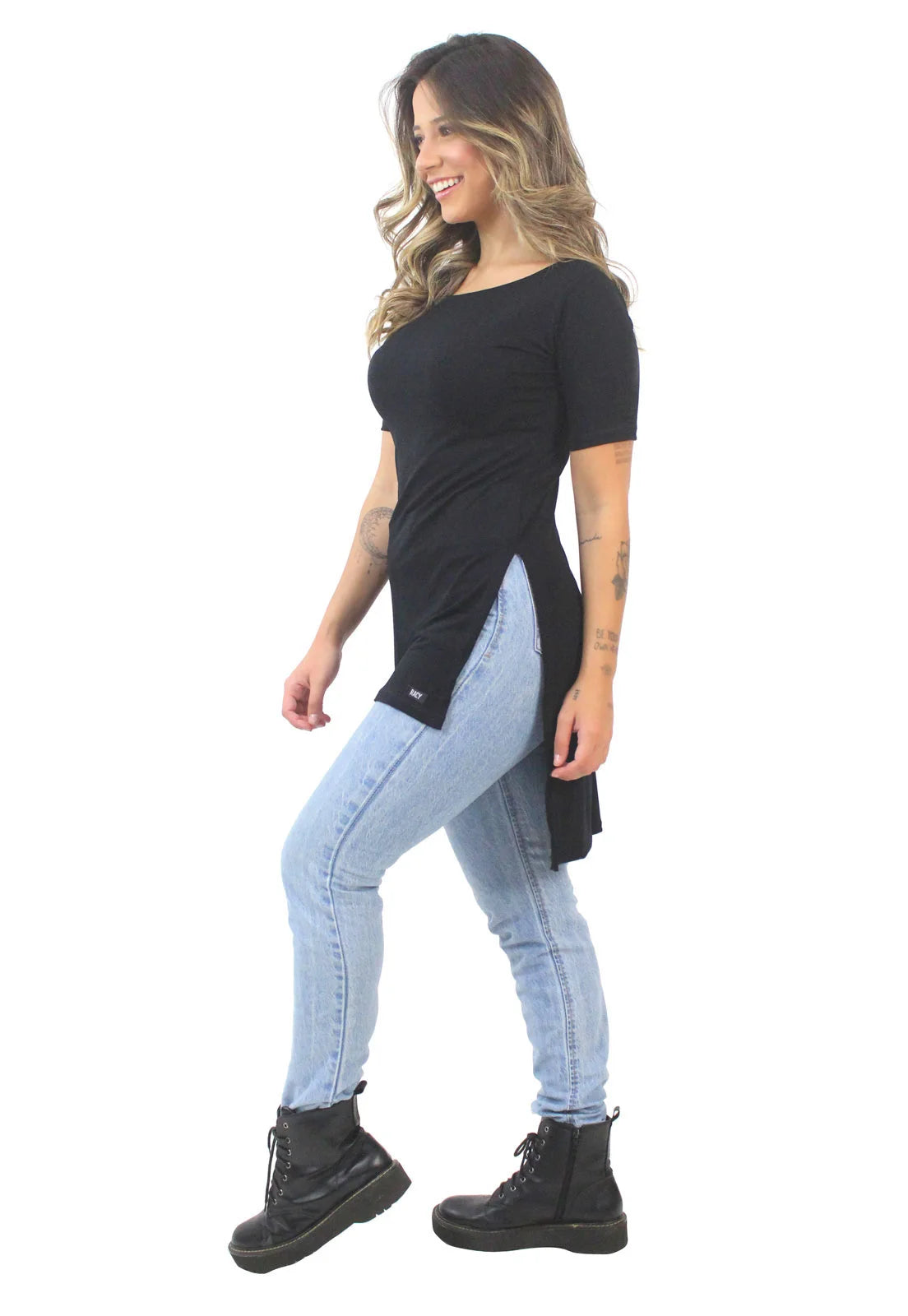 Blusa Feminina Fenda Lateral