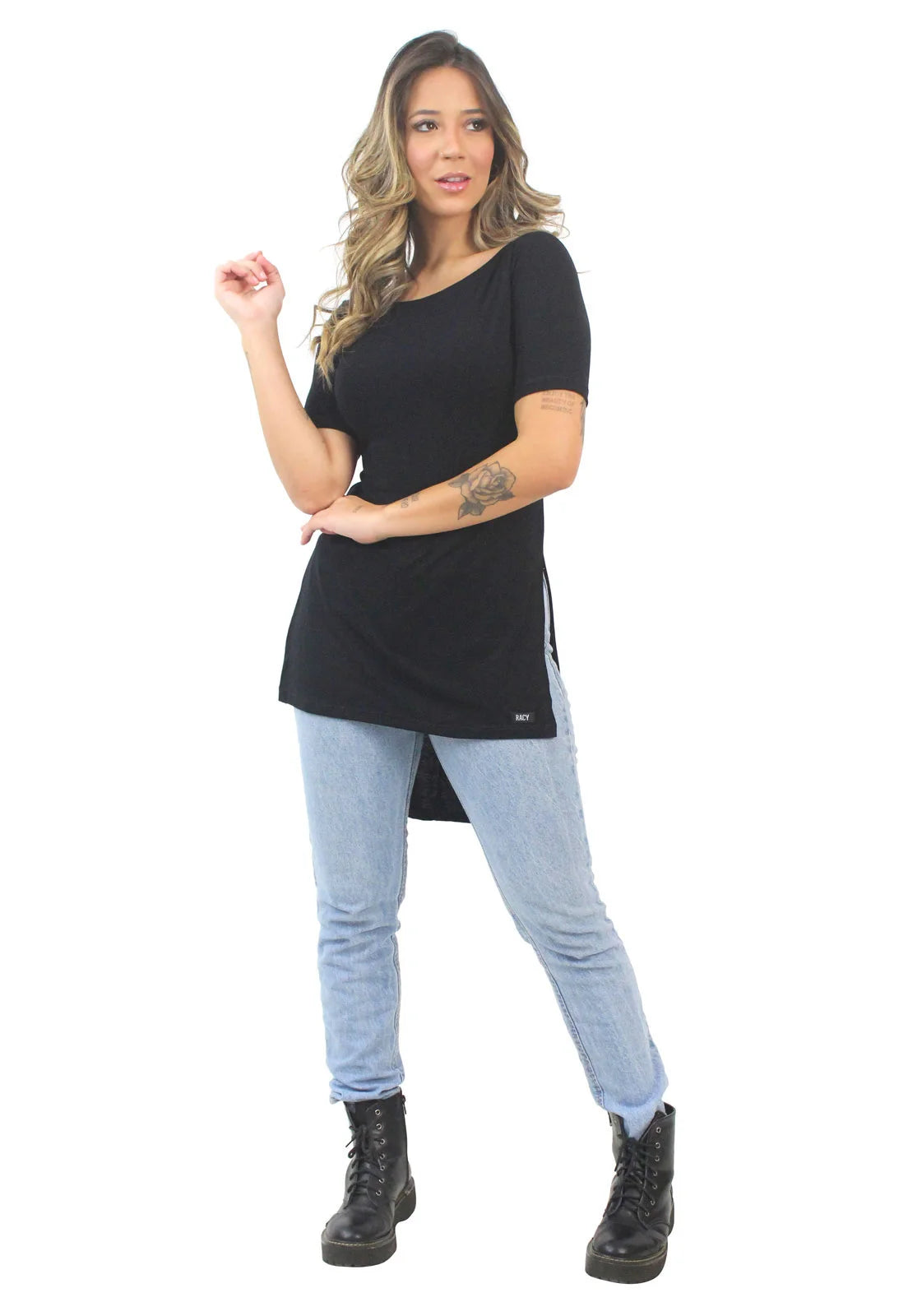 Blusa Feminina Fenda Lateral