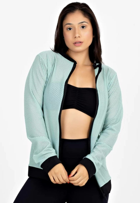 Casaco Fitness com Ziper Verde