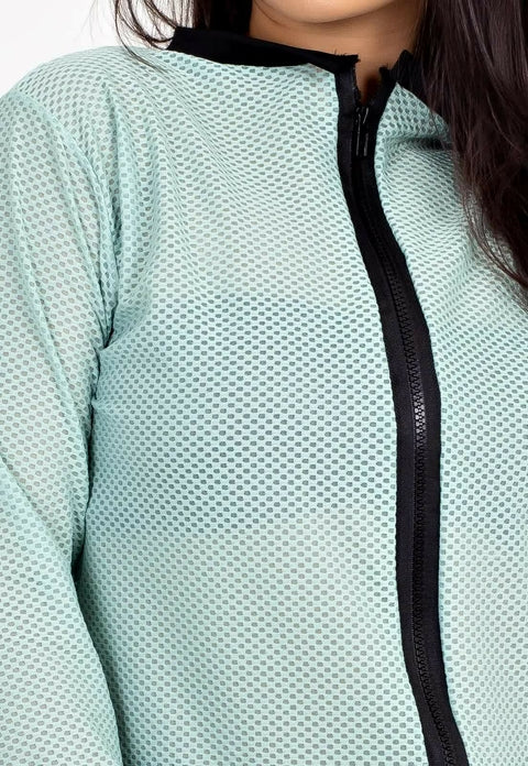 Casaco Fitness com Ziper Verde