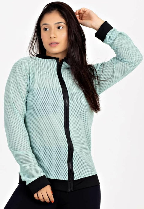 Casaco Fitness com Ziper Verde