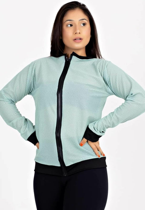Casaco Fitness com Ziper Verde