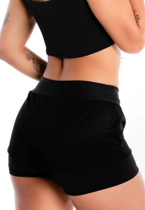 Short Saia Fitness Corrida Preto