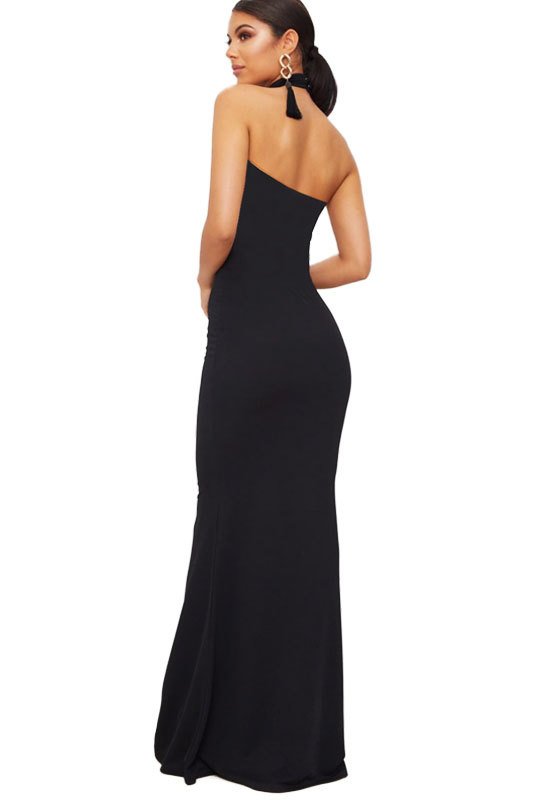 Vestido Longo Gola Alta Social