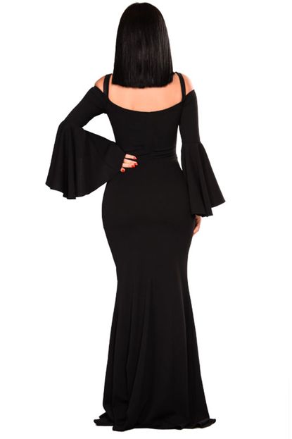 Vestido Manga Longa Flare