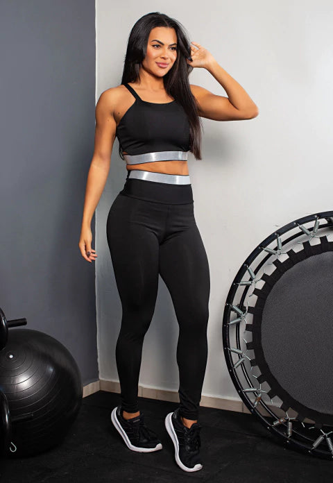 Conjunto Fitness Calça Legging e Cropped