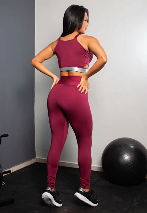 Conjunto Fitness Calça Legging e Cropped